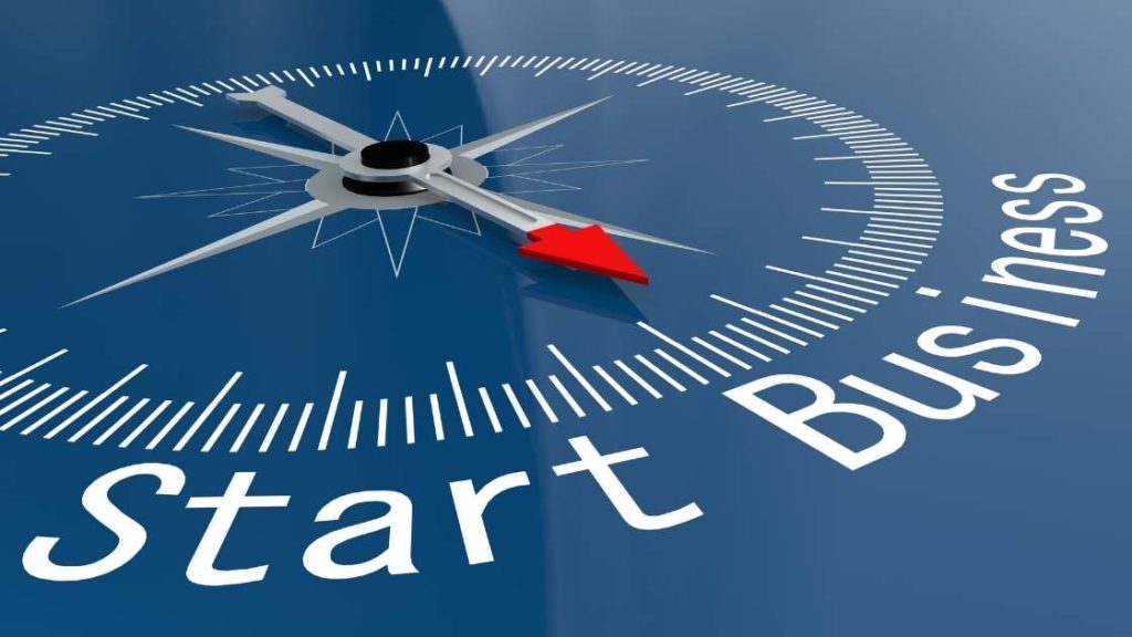 image of compass pointing to start business