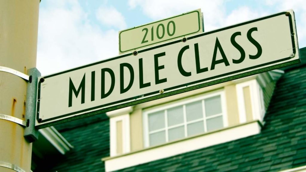 image of street sign that says middle class