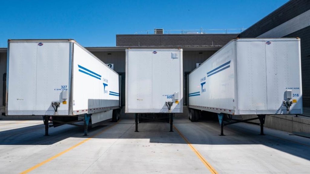 Image of multiple parked trailers